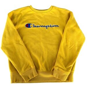 Champion Yellow Youth Large Classic Crewneck